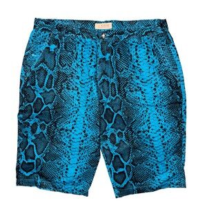 💖 Access Blue Snake Print Y2K Statement Shorts Streetwear